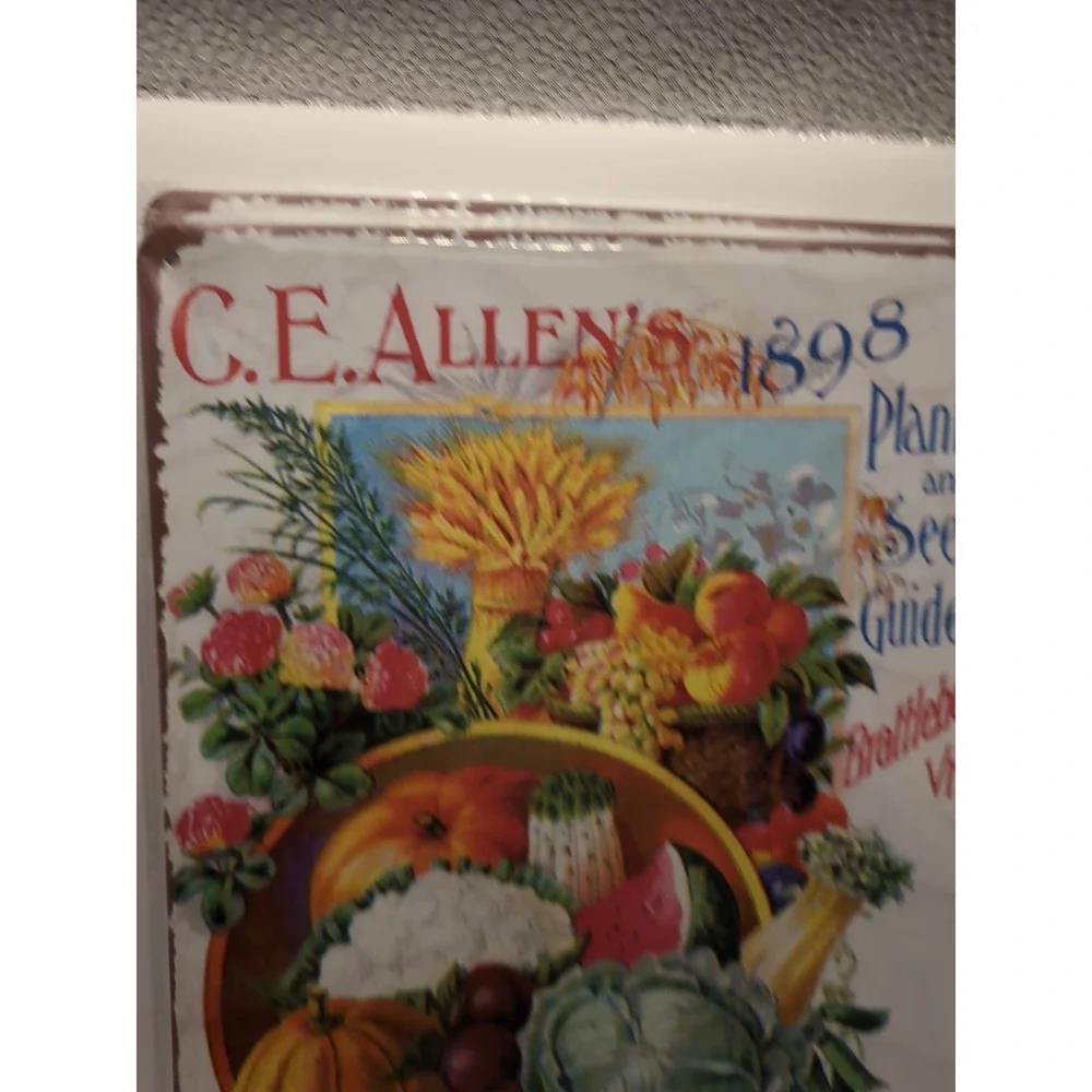 C.R.‎ ALLEN'S 1898 Plant And Seed Guide-Steel Decor Sign 12x8